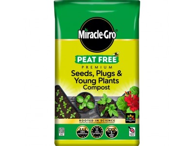 Miracle-Gro Peat Free Premium Seeds, Plugs & Young Plants Compost - 20L